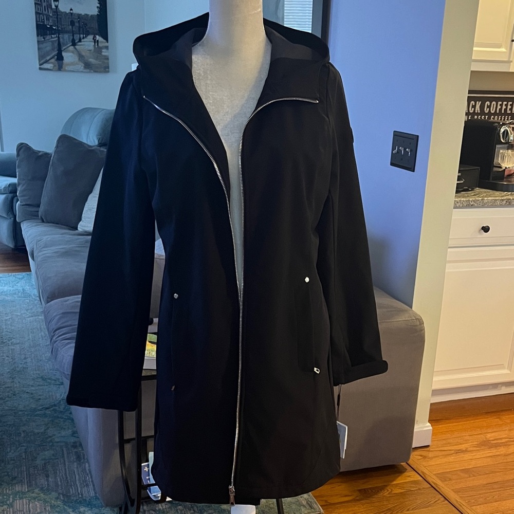 NWT Calvin Klein Black Water-Resistant Coat
